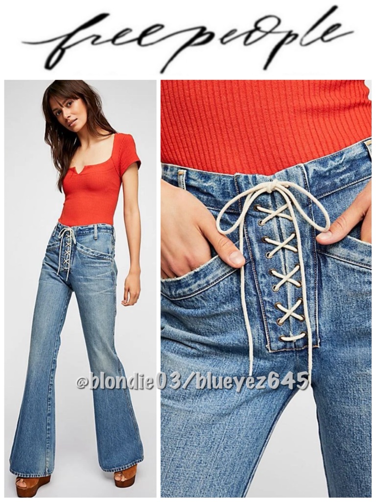 Limited Edition Citizens Of Humanity Xfree People Sally Low Rise Laceup Flare 28